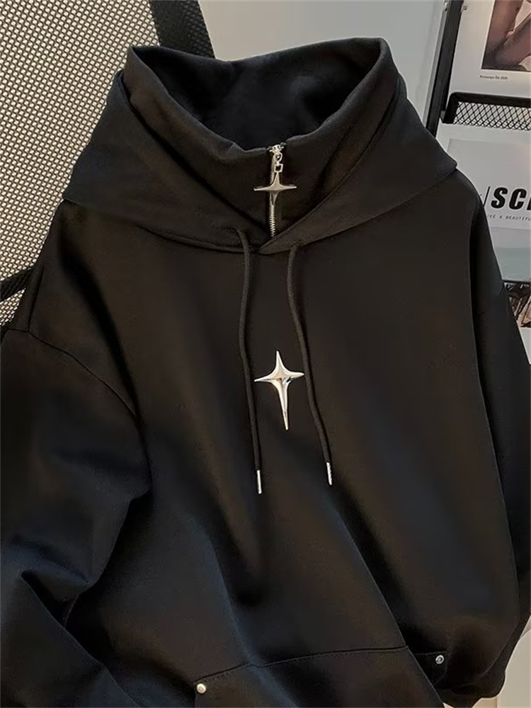 Streetwear Brand Hoodie - Sonbahar Kış Yüksek Boyunlu Kapüşonlu Üst