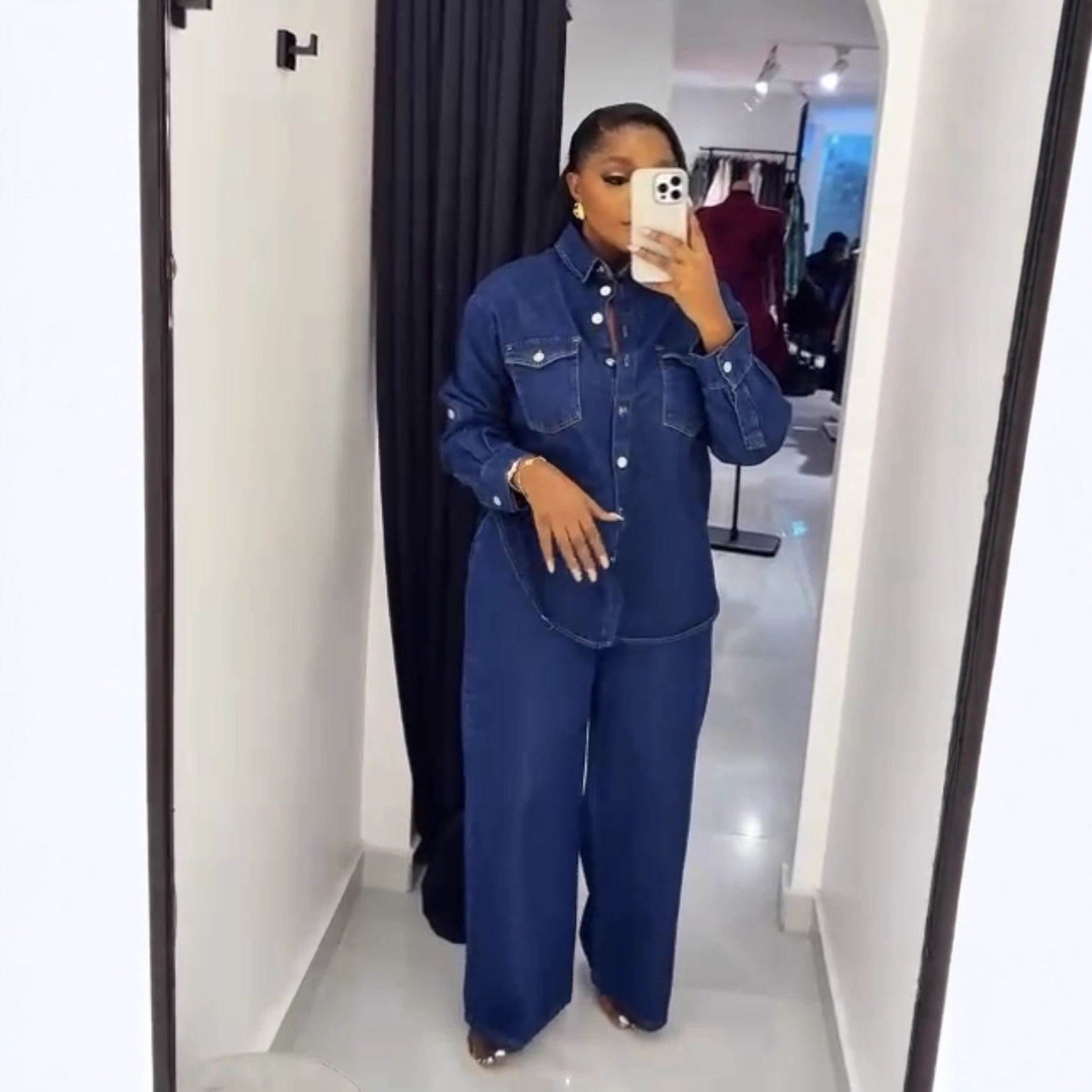 Streetwear Brand Pants - Kot 2 Parça Takımlar Kadın Denim