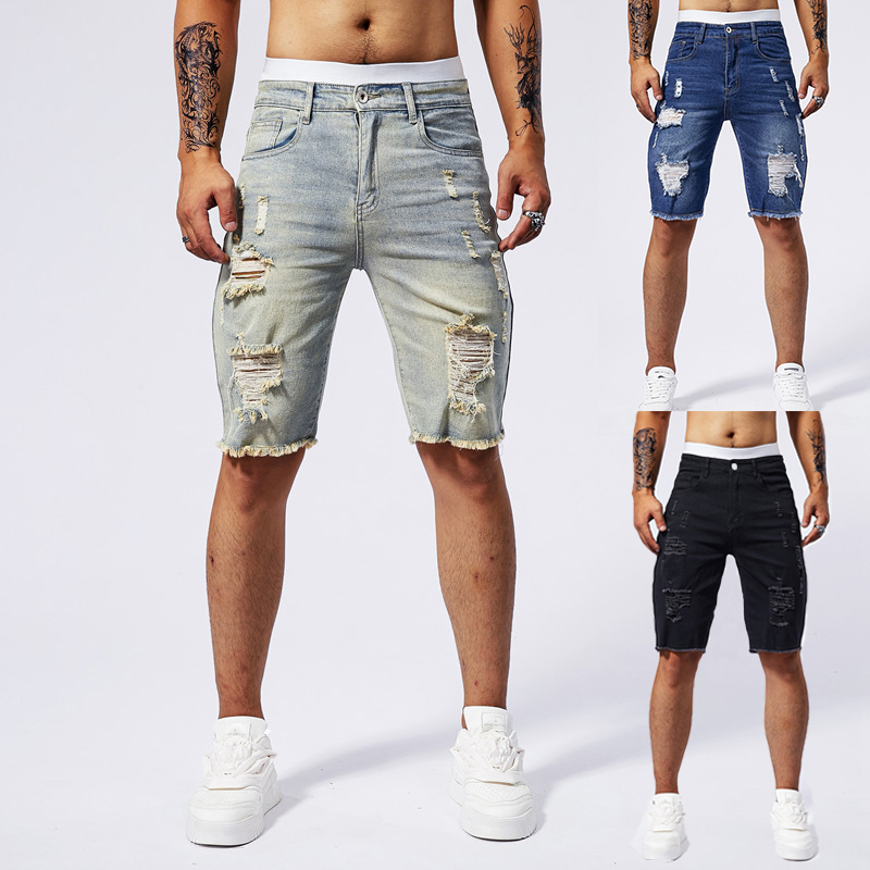 Streetwear Brand Pants - 2025 yaz yeni erkek yırtık kot