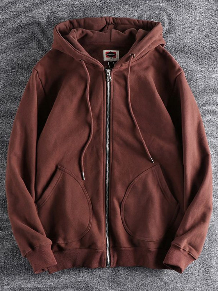 Streetwear Brand Hoodie - Erkek Kapüşonlu Fermuarlı Hırka Kazak Kalınlaştırılmış