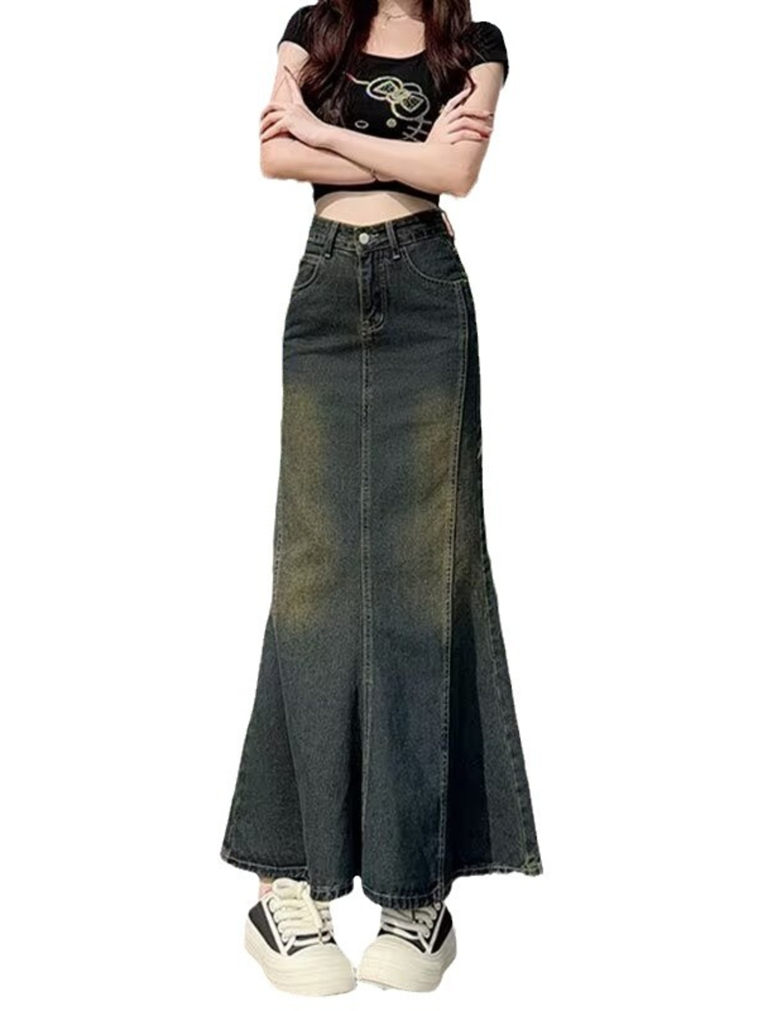 Streetwear Brand Pants - Kadınlar için Vintage Yıkanmış Kot Denim
