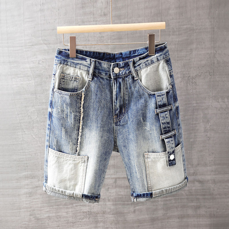 Streetwear Brand Pants - Erkek Kısa Kot Cepli Pantolon Yıkama