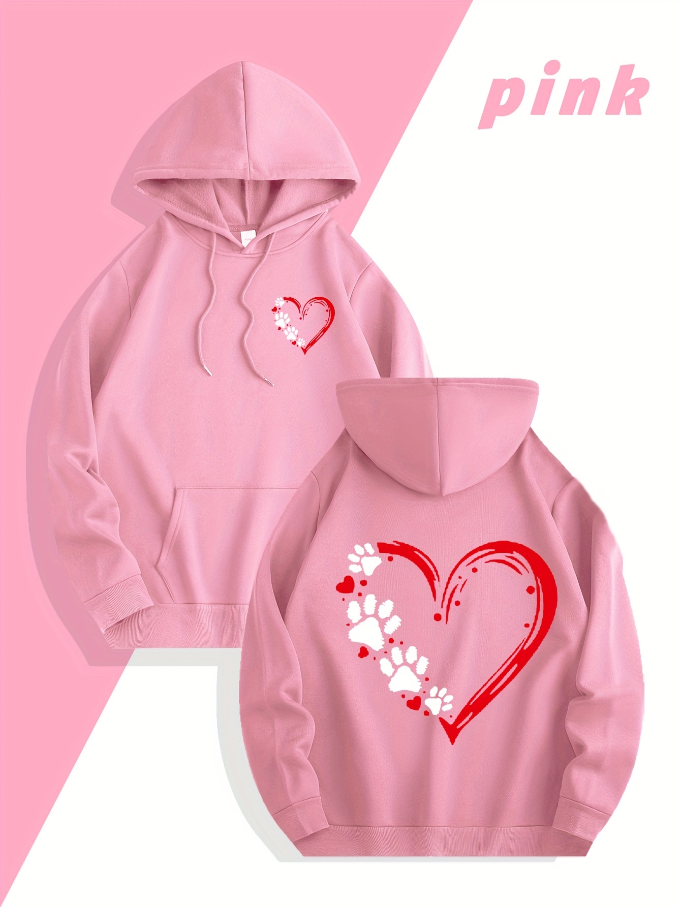 Streetwear Brand Hoodie - Sonbahar/Kış Sokak Giyim Markası Kalp Baskılı