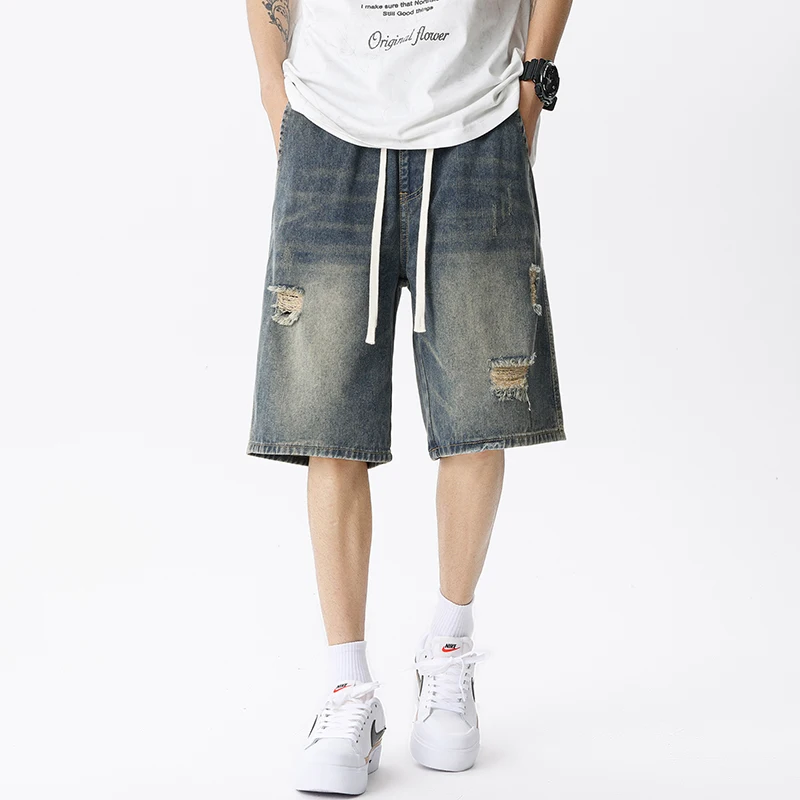 Yaz ince Denim şort erkek Retr - Streetwear Brand Pants incelemesi ve fiyatı