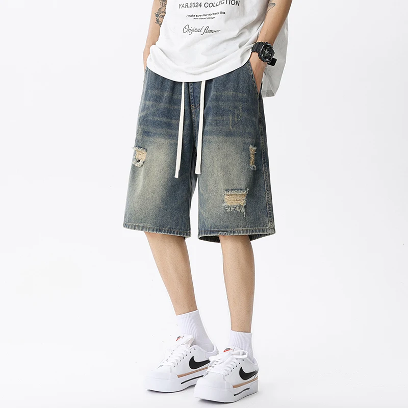 Yaz ince Denim şort erkek Retr - Streetwear Brand Pants incelemesi ve fiyatı